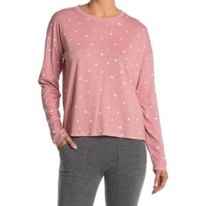 Valentine's Day PJ Salvage Long Sleeve Pink Star Top